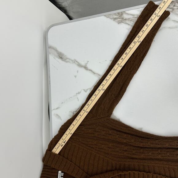 Indigenous One Weave Womens S 100% alpaca Cardigan Sweater Brown Cable Knit Boho - Picture 11 of 11